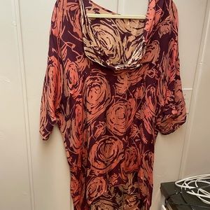 Gorgeous Seeds Floral Silk Long Tunic